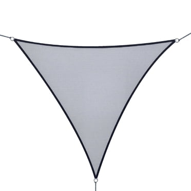 Outsunny Triangle 10' Canopy Sun Sail Shade Garden Cover UV Protector Outdoor Patio Lawn Shelter with Carrying Bag Grey