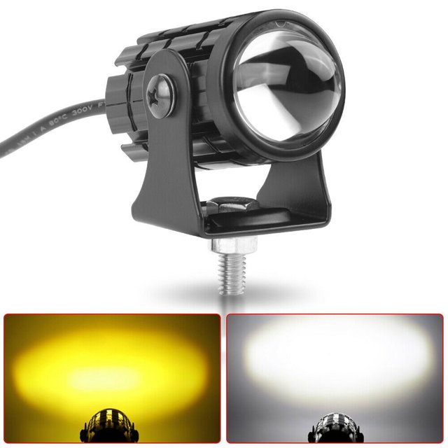 1X LED Motorcycle Headlight Fog Light Driving Spot Lamp Yellow White Offroad ATV
