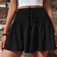 thumbnail image 1 of Shorts pour Femmes, Shorts d'Été pour Femmes à la Mode, Couleur Unie, à Cordon, 1 of 7