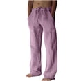 thumbnail image 2 of EGNMCR Pantalon pour Homme Pantalon en Lin Pantalon Habillé pour Homme Pantalon de Plage Pantalon pour Homme, 2 of 7