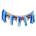 thumbnail image 1 of High Chair Banner Backdrop Garland 1/2 Birthday Banner for Birthday Boy Girl Blue, 1 of 8