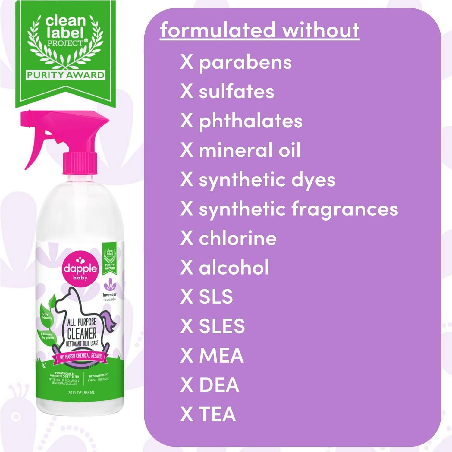 Spray nettoyant tout usage Dapple®, lavande, 887ml
