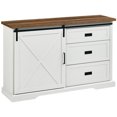 thumbnail image 1 of Farmhouse 56" Sliding X Barn Door Sideboard in Rustic Oak/Brushed White, 1 of 8