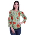 thumbnail image 2 of Moomaya Haut à Manches Longues Imprimé avec Patte de Boutonnage, Col Rond, Tunique d'Été Décontractée pour Femme, 2 of 5