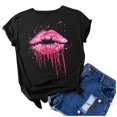 thumbnail image 2 of Birdeem T-Shirt Mode Femme Imprimé Col Rond Manches Courtes Blouse Ample, 2 of 5