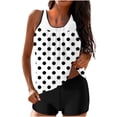 thumbnail image 3 of UPPADA 2 Piece Full Coverage Swimsuits for Women Floral Athleti Crewneck Bathing Suits High Waisted Tummy Control Modest Swimwear Comfy Tankini Top with Shorts Swimsuits for Women Over 50 White,L, 3 of 7