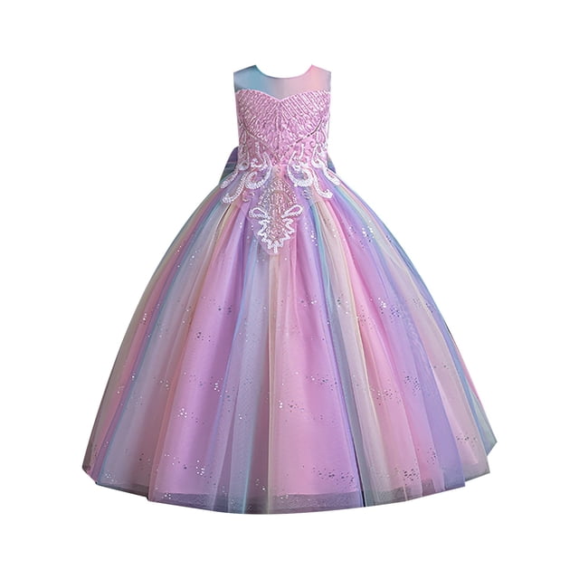Robes Formelles pour Ados Robes de Bal Sans Manches Robe en Tulle pour Tout-Petits Robe de Mariage pour Filles 3 Ans