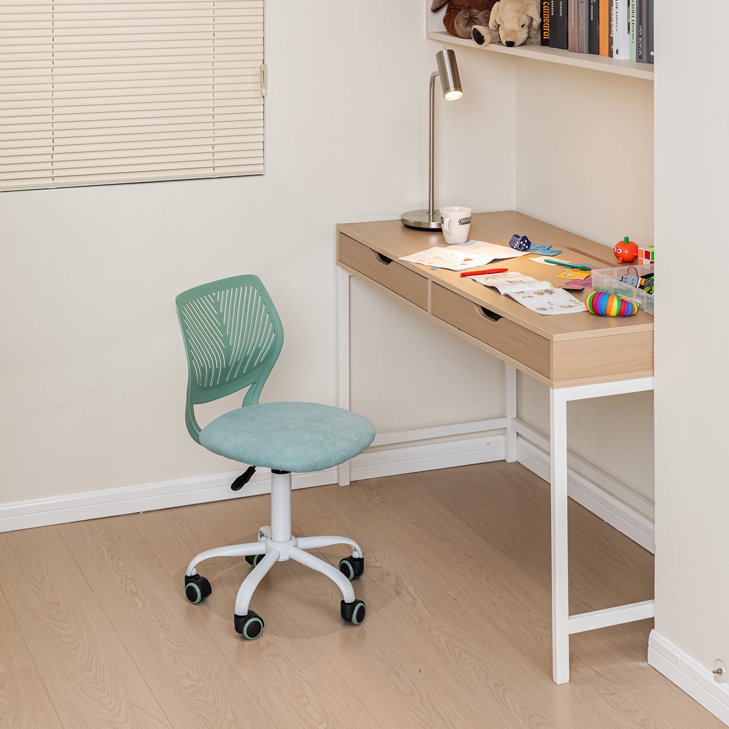 Chaise de bureau pivotante réglable Homy Casa avec assise rembourrée pour bureaux d'étude en dortoir
