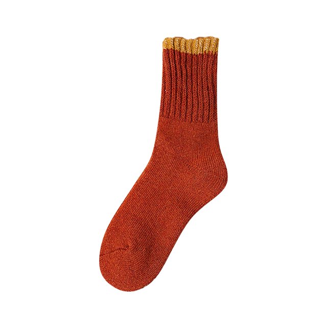 Outfmvch Ankle Socks,Socks for Women Compression Socks Plush and Thickened Warm Wool Socks with Cuffed Bars and Short Socks No Show Socks Womens Toe Socks Red One Size