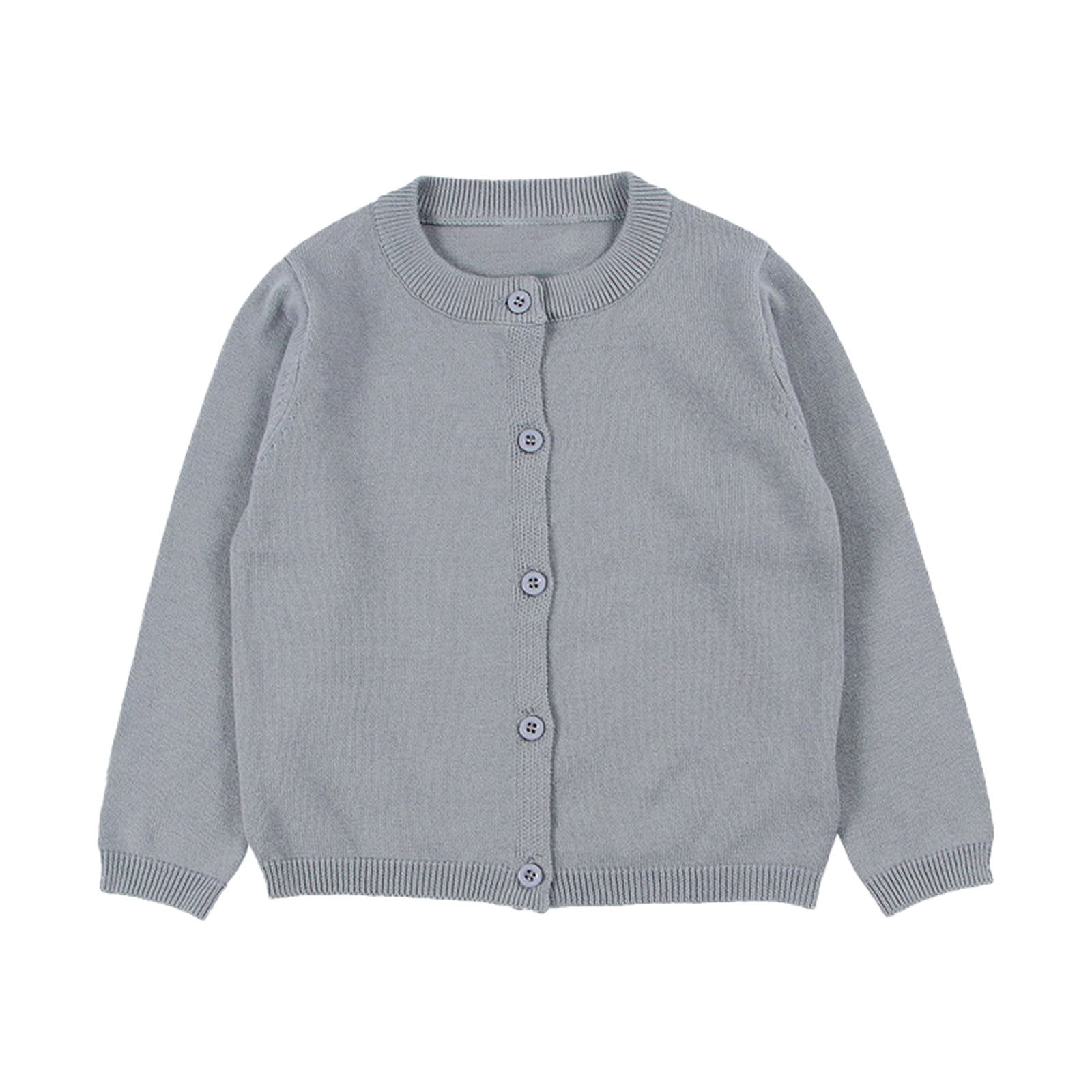 Glisme Cardigan pour Filles Bébé Enfants Cardigan Manches Longues Enfant Chandails à Boutons Col Ras du Cou Cardigans Chandails Haut Confortable Vêtements Vert, 8a