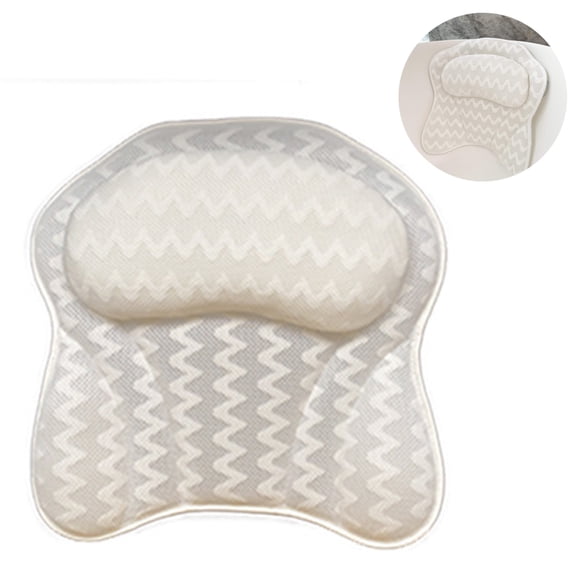 Bath Pillow for Bathtub - 6 Suction Cups Extra Strong Suction Bath Pillows for Tub Neck and Back Support