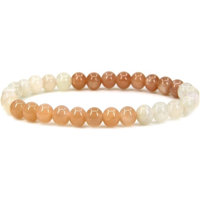 Bracelet Extensible Unisexe en Perles Rondes de 6 mm en Pierre de Soleil Multicolore Naturelle de Qualité AA 7 Pouces