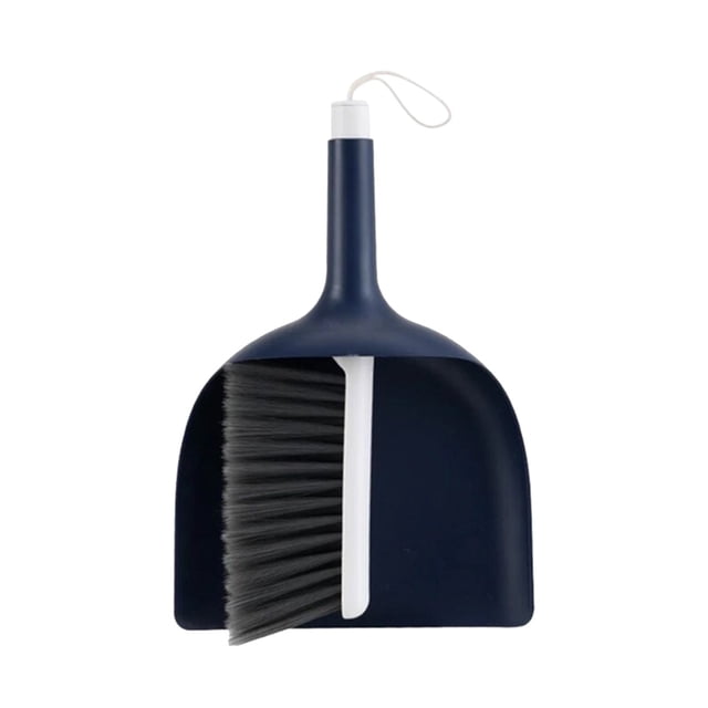 Dustpan And Brush Set 34.5 cm x 22.5 cm x 7 cm Plastic Handheld Cleaning Tool With Rubber Lip And Soft Bristles For Tabletop Sofa Bedroom Tent