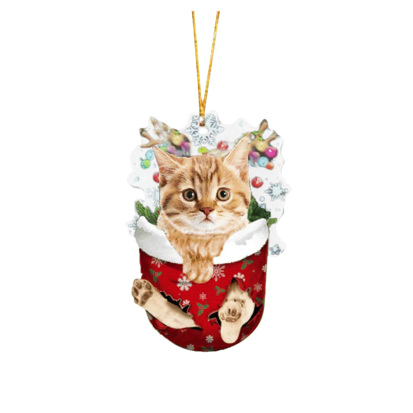 Christmas Decorations Acrylic Stockings for Cats - Tree Hangs Festive Crafts Unique Holiday for Home Decoration