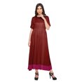 thumbnail image 4 of Moomaya A Line Cotton kurti For Women Pleated Long Designer Solid Anarkali Dress, 4 of 5