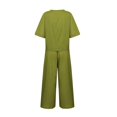 thumbnail image 5 of Ensembles en Lin 2025 pour Femmes Pantalons de Survêtement et Hauts pour Femmes 2 Pcs Pantalons Formels en Coton pour Dames pour Femmes Blouse Imprimée à Manches Courtes Tailleurs pour Dames Pantalons Amples Raccourcis Tailleur Deux Pièces Pantalon, 5 of 5