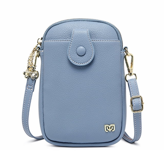 Women Mini Crossbody Bag with Pocket Solid Pattern Zip Handbags Multipurpose Mini Shoulder Bag Purse