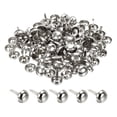 thumbnail image 1 of Unique Bargains 12x20mm Mini Brads Round Paper Fasteners for Art Crafting, Silver Tone 100pack, 1 of 5