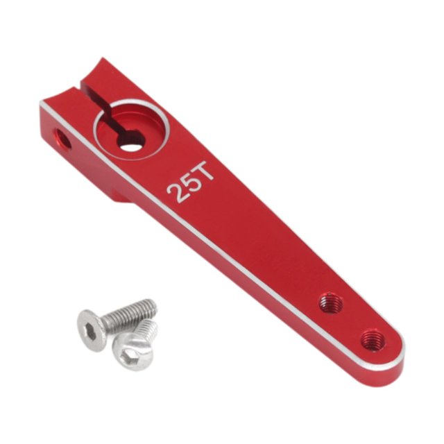 HILABEE 25T Servo Arm Extended Metal Servo Arm Spare Parts Upgrade Sturdy Remote Control Red 1.5 inch