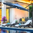thumbnail image 1 of Costway 10ft Solar LED Cantilever Offset Patio Umbrella 360dgrees Rotation Aluminum Blue, 1 of 7