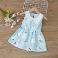 thumbnail image 1 of LSLJS Robe Soleil pour Tout-Petit Fille, Fleurs Sauvages, Robe de Plage Bord de Mer, Tenue Salopette une-Pièce, Robes pour Filles ( 5-6 Ans, Bleu ), 1 of 9