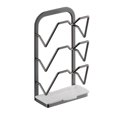thumbnail image 1 of Grey L Iron Pot Lid Rack No Hole Wall Mounted Kitchen Shelf Cutting Board Holder Chopping Board Bracket Organizer Grey Color Large Size 7.87X3.54X12.6 Inches, 1 of 7