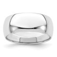 thumbnail image 1 of 925 Sterling Silver 8mm Half-Round Size 8 Band Ring, 1 of 2