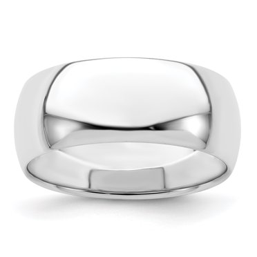 925 Sterling Silver 8mm Half-Round Size 11 Band Ring