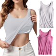 thumbnail image 2 of Camisole en Coton pour Femmes, Camisole Ajustable avec Soutien-Gorge Intégré, Tricot Extensible, 2 of 6