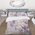 thumbnail image 2 of Designart "Purple Butterfly captivate Flight II" Animals Bedding Covert Set - Butterfly Purple Children's Art Bed Set With 1 Sham, 2 of 6