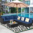 thumbnail image 4 of Patiojoy Ensemble de Canapés d'Angle 7 Pcs en Rotin PE, Couleur Marine, 4 of 5