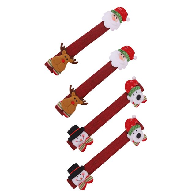 Housse de Poignée de Porte de Réfrigérateur de Noël Protège-Gants pour Appareils de Cuisine