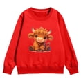 thumbnail image 4 of Couverture Portable pour Enfants, Chandails à Capuchon Doux pour Filles, Automne et Hiver, Mignon Imprimé Vache, Col Rond, Manches Longues, Chandail Décontracté Sans Capuche, 4 of 4