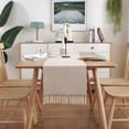 thumbnail image 3 of Chemin de Table Style Ferme, Chemin de Table Rustique Vintage, Chemin de Table Tressé en Coton pour Table Basse, Chemin de Table Tissé Beige, 3 of 6