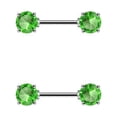 thumbnail image 1 of Anneau de Mamelon Barres Acier Chirurgical Orienté vers l'Avant Double Rond Gemme 14G Barre 12MM, 1 of 9
