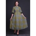 thumbnail image 2 of Bimba Check Ladies Button Down Print Dress A-Line Cocktail Party Shirt Dress-Small, 2 of 5