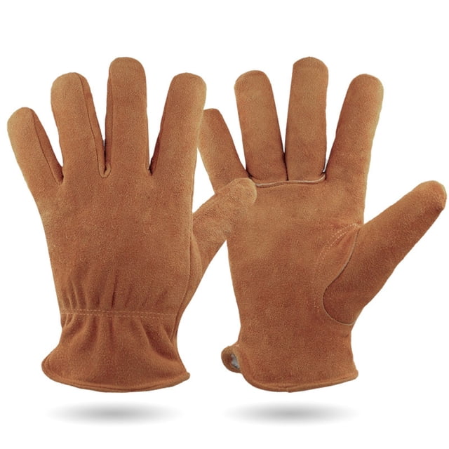 Clearance! Sweet Home Farm Gloves Full Cowhide Welding Handling High Temperature Plus Cotton A Brown