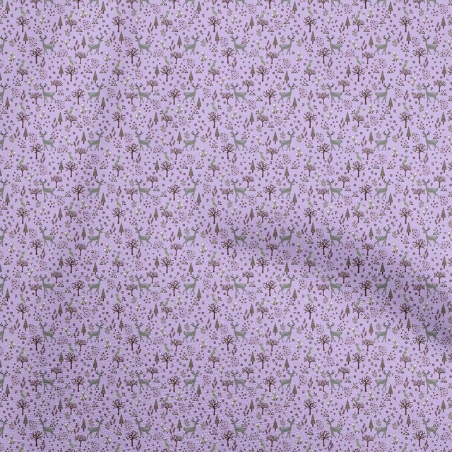 oneOone Polyester Spandex Purple Fabric Animal Sewing Craft Projects Fabric Prints By Yard 56 Inch Wide