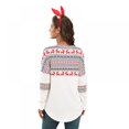 thumbnail image 4 of Women Christmas Print Tops Femael Long Sleeve O-neck Splicing Tee Spring Autumn Slim Tops, 4 of 10