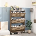 thumbnail image 4 of Vabches  Shoe Storage Cabinet with 3 Flip Drawers, Narrow Shoe Rack Cabinet for Entryway Hallway, Free Standing Shoe Storage Organizer, 4 of 10