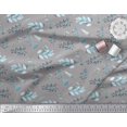 thumbnail image 1 of Soimoi Gray Rayon Fabric Flower Leaves Print Fabric by the Yard 56 Inch Wide, 1 of 2