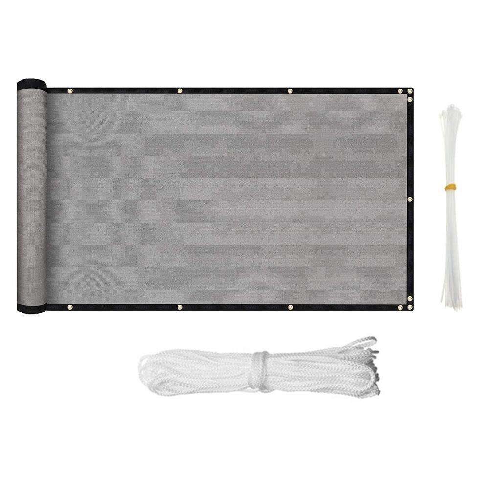 Balcony Shade Net Balcony Privacy Accessories Cover Anti-corrosive Screen Cover Weather-Resistant Fence Windscreen for Outdoor Backyard Patio Grey