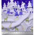 thumbnail image 2 of Soimoi Cotton Voile Fabric Cedar Tree & Snowflake Panel Printed Fabric 1 Yard 56 Inch Wide, 2 of 3