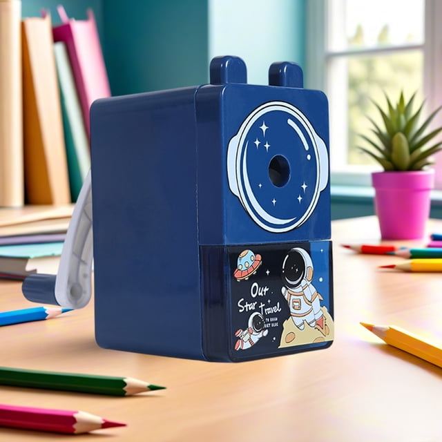Fridja Manual Pencil Sharpener Hand Pencil Sharpener Pencil Sharpener for Standard Pencils, Colored Pencils and Makeup Pencils for Classroom, Home, Office Use (Blue)