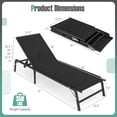 thumbnail image 3 of Gymax 2 Pcs Chaises Longues Inclinables Chaise Inclinable de Patio Pliante avec Dossier à 5 Positions, 3 of 10