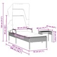 thumbnail image 4 of vidaXL Chaise Longue avec Auvent et Table en Poly Rotin Noir, 4 of 5