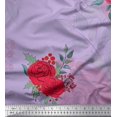 thumbnail image 1 of Soimoi polyester Crepe Fabric Holly Leaves & Rose Flower Print Sewing Fabric Yard 42 Inch Wide, 1 of 3