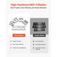 thumbnail image 3 of VEVOR Shredder Blades, Alloy Steel Shredder Machine Blade Kit with 9 Rotating and 2 Fixed Blades, High-Hardness SKD-11 Blade, Compatible with Model 180 Plastic Grinder, 3 of 9