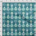 thumbnail image 4 of oneOone Viscose Jersey Teal Green Fabric Sea Shells Ocean Fabric For Sewing Printed Craft Fabric By The Yard 60 Inch Wide, 4 of 4