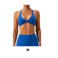 thumbnail image 2 of 1 Set Chinlon Nylon Sports Underwear Solid Simple Style Replacement Color Replacement Breathable Wire Free Running Jogging Bodybuilding Vest Bra Blue M, 2 of 5